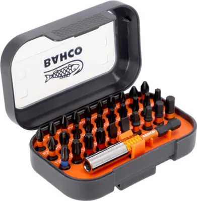 Image de Jeu de douilles Bahco 1/4" pour vis à fente, Phillips, Pozidriv, TX et à six pans creux - 31 pièces