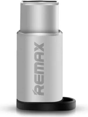 Produktbild von Remax Adapter Micro USB auf Typ-C Stecker Ladeadapter Converter USB-C kompatibel mit Handy Smartphone Tablet silber