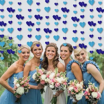Productafbeelding van Famanu Girlande met blauwe hartjes - 16 meter