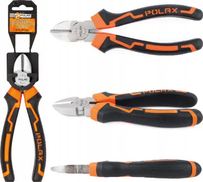Zdjęcie produktu dla Szczypce tnące boczne obcinaczki uchwyty dwukomponentowe Cr-V 180 mm Polax