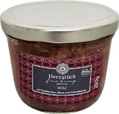 Obrázok produktu pre Jeleňie mäso s topinambur, petržlenom a brusnicami 200 g | Krmivo pre psov | z voľného chovu | pre alergikov | Paul & Paulina