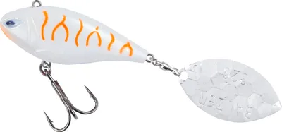 A fishing lure on a white background.