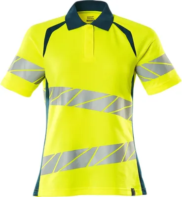 Produktbild von Mascot Damen-Polo-shirt 19093-771-1744 Gr. 2XL hi-vis gelb/dunkelpetroleum
