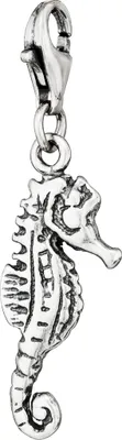 Produktbild von NKlaus Charm-Anhänger Seepferdchen 925 Silber antik 25x9mm Silberanhänger Amulett 15150