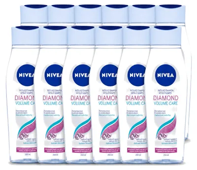 Zdjęcie produktu dla 12 sztuk szamponu NIVEA Diamond Volume Care - 250 ml - zestaw ekonomiczny