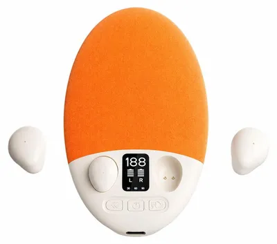 Produktbild von Kabelloser Schlaflautsprecher mit Bluetooth, Kissenlautsprecher mit Weißem Rauschen, Timer & USB-C, 400mAh, Orange