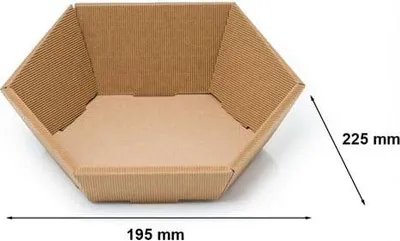 Produktbild von Sechseckige Wellpappe-Tablett 195 x 225 mm