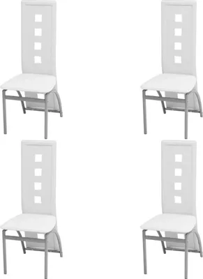 Obrázek produktu pro vidaXL Jídelní židle 4 ks. Bílá Imitace kůže - Jídelní židle