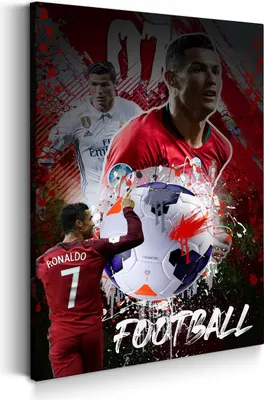 Produktbild von Fussballspieler Ronaldo Pop Art Collage Wandbild Leinwandbild XL Wanddeko: 60x90x2cm