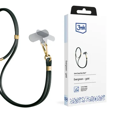 Produktbild von 3mk EasyClip Elite Handykette für Smartphone, Samsung, iPhone Case zum umhängen Schutzhülle Kordel Handy Hülle, HalsbandAccessories Evergreen (gold)