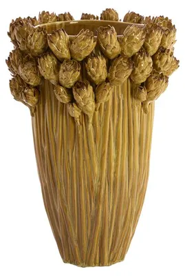 Image de Vase jaune en céramique raffiné Light & Living Fynara