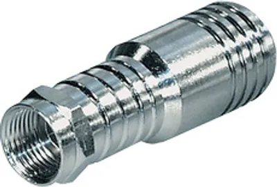 Produktbild von Transmedia F-Stecker, Crimp; Crimp-Typ mit festem Crimpring mit Innenstift, für Kabel-Ø: 10,0mm / RG 11 U, FF 30-11 S