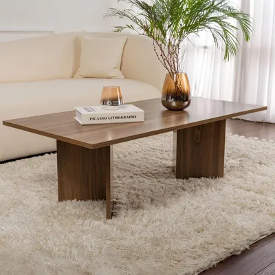 Image de Turate - Table Basse, 119x60x40h cm Marron Noyer, Forme Rectangulaire
