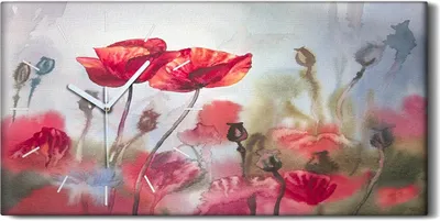 Produktbild von Küche Wohnzimmer Wand Leinwand Uhr Geräuschlos Kunstdruck 60x30 Blumen Ölgemälde - weiße Hände