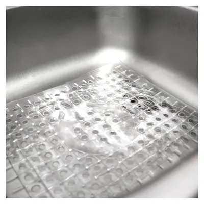 Produktbild von ® 2X Spülbeckeneinlage - Spülbeckenmatte eckig - Einlage für Spülbecken schützt die Oberfläche der Spüle und das Geschirr (02 Stück - transparent)