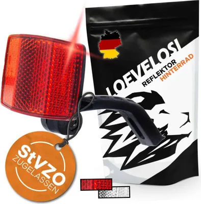 Produktbild von Reflektor-Set für Fahrräder – StVZO zugelassen rot einfache Montage
