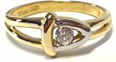 Produktbild von Ring 333/- Gelbgold Zirkonia Schmuckring bicolor  #54