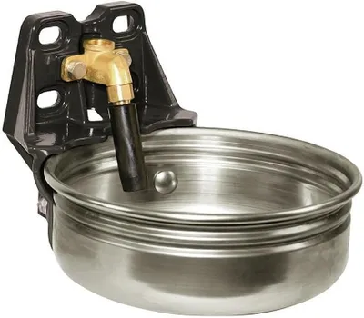Productafbeelding van Drinkbak Gietijzer - Voerbak Paard - Paarden Voeden - Roestvrijstalen Tank - 5 Liter - Zwart