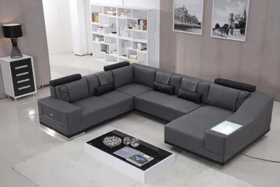 Produktbild von Ecksofa Ledersofa Big XXL U-Form Wohnlandschaft Sofa Couch Garnitur Designer