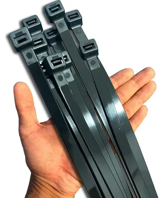 Immagine prodotto di Fascette stringicavo nere, lunghezza 500 mm, resistenti ai raggi UV, larghezza 12 mm, confezione da 40 pezzi, resistenza alla trazione: 110 kg