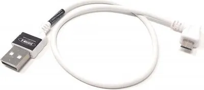 Produktbild von System-S USB A Stecker zu USB 2.0 Micro B Stecker Kabel Links Gewinkelt 30 cm