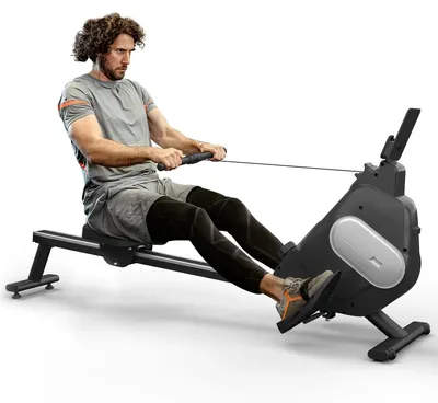 Image de Rameur magnétique pliable, 16 niveaux de résistance, écran LCD, poids maximal supporté : 120 kg