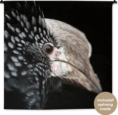 Produktbild von MuchoWow® Wandteppich Wandbehang Vogel - Schnabel - Federn 120x120 cm Tapisserie Dekoration Wandtuch - Modern - Baumwollgewebe