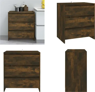 Produktbild von vidaXL Sideboard Räuchereiche 70x41x75 cm Holzwerkstoff - Sideboard - Sideboards - Buffet Sideboard - Stauschrank