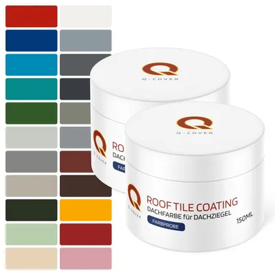Produktbild von Dachfarbe für Dachziegel Muster 150ml wetterfeste & UV-beständige Dachbeschichtung für außen – Q-COVER