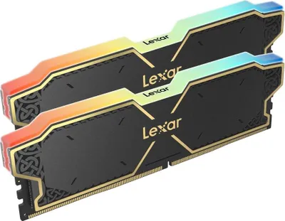 Image de Lexar KIT BARRETTES MÉMOIRE 32GO (2X16GO) DDR5 DIMM LEXAR THOR RGB 6000MHZ (NOIR) (LD5U16G60C38BG-RGD)