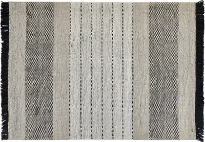 Zdjęcie produktu dla BELIANI Dywan beżowo-czarny wełna bawełna 160 x 230 cm ręcznie pleciony prostokątny z frędzlami