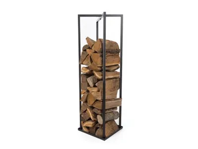 Produktbild von Perel Holzregal für Kaminholz Indoor Outdoor, schwarzes Metall Holzlagerregal, Kaminholzregal für