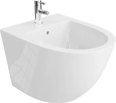 Produktbild von LAVITA Universal Wand-Bidet Sofi mit Hahnloch und Überlaufschutz aus Keramik | Sitzwaschbecken zur Montage an der Wand | Hygienisch |36,5x49x32,5 cm |