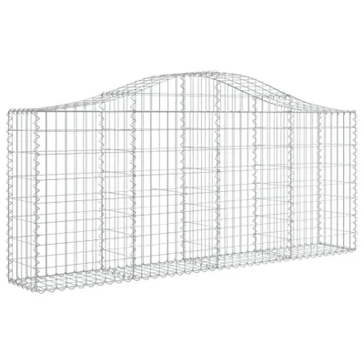 Produktbild von vidaXL Gabione mit Hochbogen 200x30x80/100 cm Verzinktes Eisen