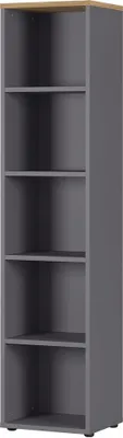 Produktbild von Aktenregal 5OH 45 cm AURAY-01 Graphit/Grandson-Eiche-Nb. B/H/T ca. 45/197/40cm