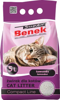 Immagine prodotto di CERTECH Super Benek Compact Lavanda - lettiera agglomerante per gatti 5 l