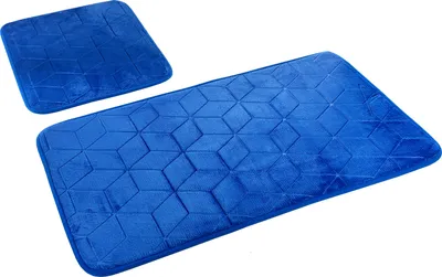 Produktbild von Badezimmer Teppiche Sumba Blau 31 - Zweiteilig 2 Stück: Teppich 45x75+ Unterlage 45x35