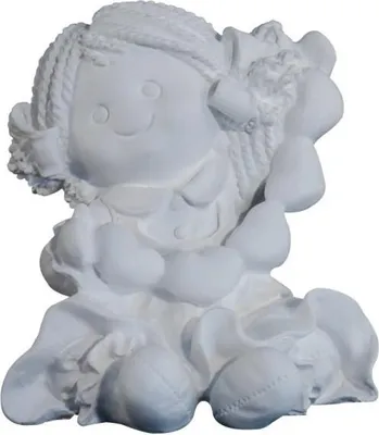 Image de Ismare Keramiek Deko Fillette avec cœurs multicolore Figurine en céramique