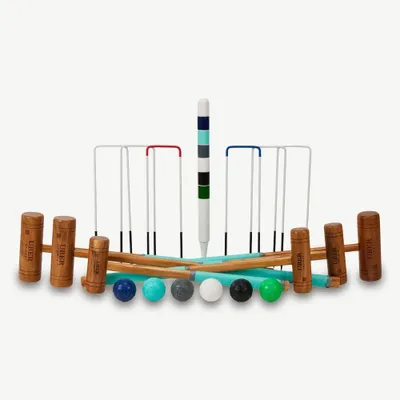 Immagine prodotto di Set completo di croquet per 6 persone, realizzato in legno massello ecologico