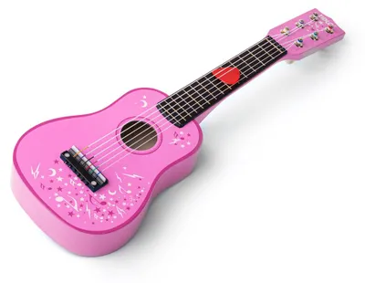 Produktbild von Tidlo Holz Gitarre rosa Blumen Kindergitarre Musikspielzeug