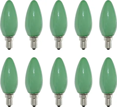 Produktbild von 10 x Glühbirne Kerze 25W GRÜN E14 Glühlampen Glühlampe Glühbirnen Kerzen