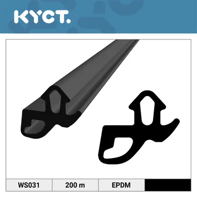 Obrázek produktu pro Těsnění oken a dveří z EPDM, černé, PVC, okna, dveře, gumové těsnění, těsnicí profil WS031, 200 m