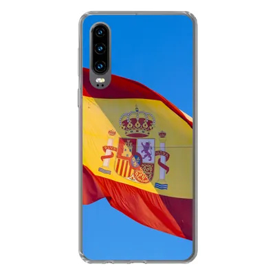 Produktbild von MuchoWow® Handyhülle Schutzhülle Hülle für Huawei P30 Die Nationalflagge von Spanien Silikon Softcase Handy Hülle - Kartenbesitzer