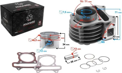 Obrázek produktu pro Válec Moretti pro skútr 4T 80cc 139QMB