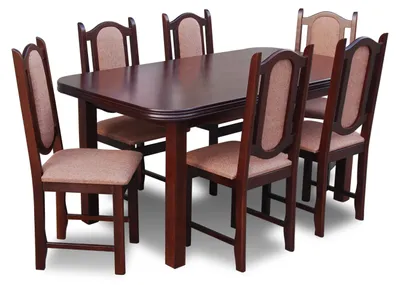 Immagine prodotto di Tavolo da pranzo tavolo + 6 sedie gruppo sala da pranzo soggiorno set legno design set