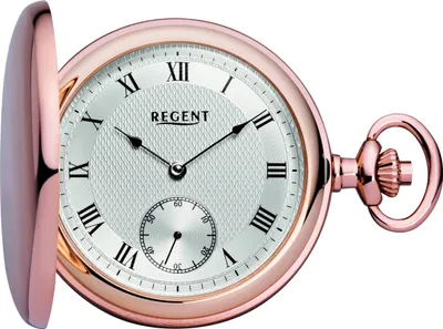 Produktbild von Regent Taschenuhr 31874 P551 Edelstahl, Roségold plattiert, mechnisch