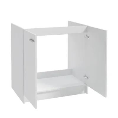 Obrázok produktu pre Stamar | kuchynská linka, biela, drez 2 umývadlá, 80 cm, flexibilná batéria béžová, sifón
