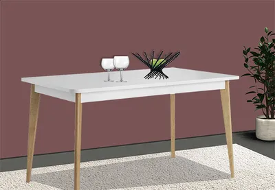 Immagine prodotto di Tavolo da pranzo tavolo da cucina tavolo in legno 140x75cm allungabile bianco rovere riviera