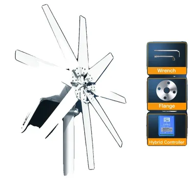 Obrázok produktu pre 1000W veterný generátor, LCD hybridné ovládanie, 8 lopatiek, LCD hybridné ovládanie, 1000W, 48V