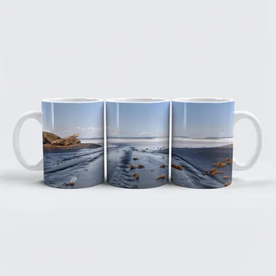 Produktbild von raxxa Premium-Tasse "Dunkler Strand mit Sandrippen"